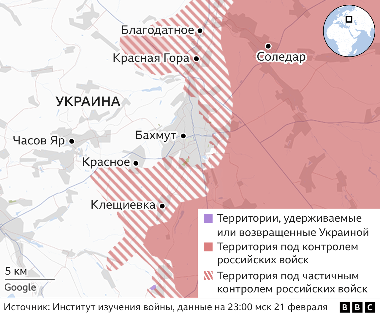 Карта украины бахмут